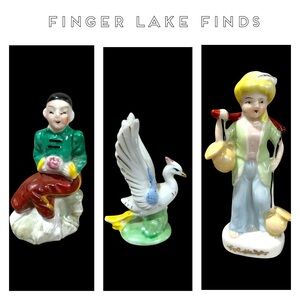 Trio of Japanese Made Porcelain Figures